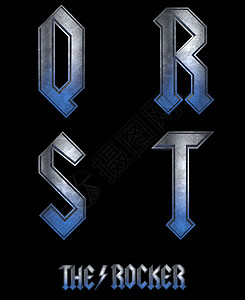 哥特字体岩石重金属字母  3D 说明首都视频游戏电影蓝色数字演出信件乐队海报背景
