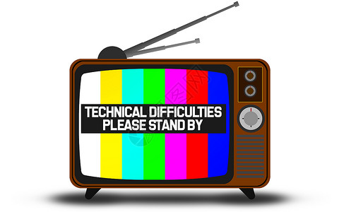 台风预警信号具有技术困难预警技术故障的回转电视背景