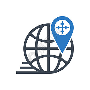 标记地图Geo 定位矢量图形图标旗帜导航标签行星旅行地球插图别针标识技术插画