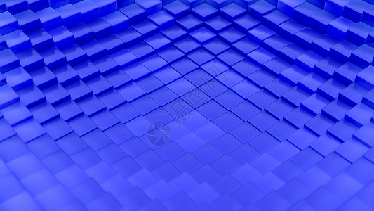 由立方体制成的简约波浪图案 抽象蓝色立方波浪表面未来派背景  3d 渲染图科学曲线紫色插图墙纸技术波纹艺术过渡几何学背景图片