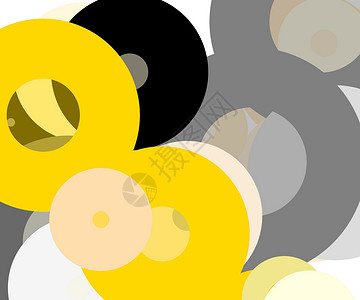 抽象灰色黄色圆圈插图背景几何学黑色白色气泡灰黄色背景图片