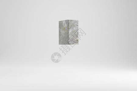 石头 3d 引号符号 孤立在白色背景上的岩石纹理符号  3d 渲染背景图片