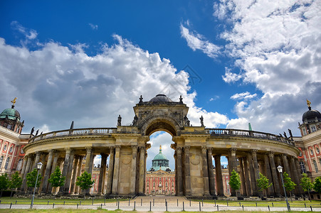 无忧宫堡德国波茨坦的新宫殿公园建筑学雕塑建筑花园皇家风景旅游住宅城堡背景