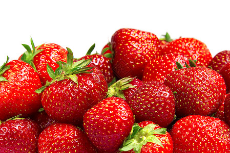 草莓边框素材从白色背景的顶端有机草莓边框 模拟文本背景