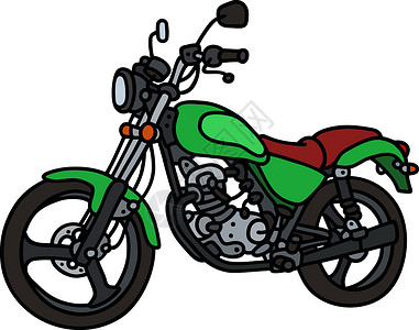 绿色摩托车运输红色耐力赛卡通片发动机车辆运动黑色摩托背景图片
