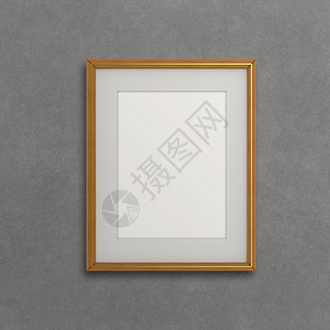 照片展示墙作为概念的纹理背景上的空白现代 3d 框架场景金子金属绘画办公室床单商业海报展示身份背景