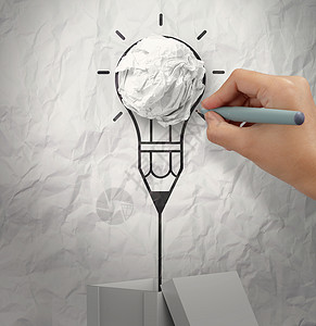 手绘记号笔手绘在框外思考绘画创造力记号组织商业笔起设计师通讯领导灯泡背景