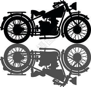 黑色老式摩托车背景图片