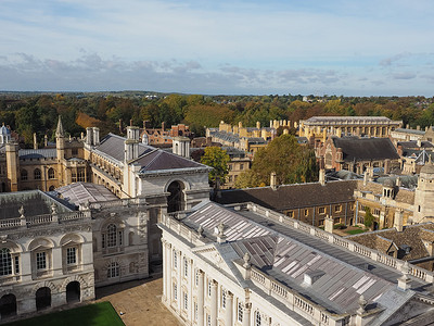剑桥空中观察景观城市英语建筑学牛剑天际地标鸟瞰图大学建筑背景图片