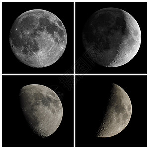 团聚观月以望远镜观测到的月亮背景