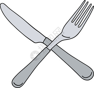 不锈钢刀休息桌子用餐房间盘子服务厨房卡通片食物背景图片