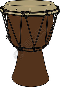小民族德鲁文化黑色棕色拨浪鼓皮革民间乐器原语音乐卡通片背景图片