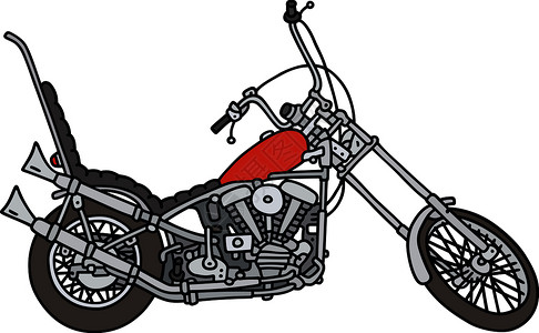 经典的红色切碎机卡通片合金插图车辆骑士发动机自行车摩托车运动背景图片