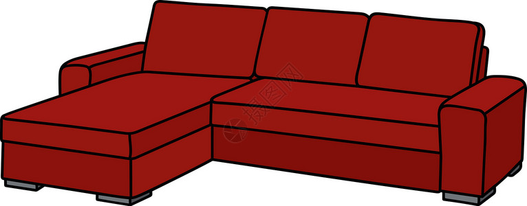 深红色的大沙发背景图片
