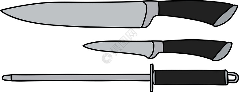 厨刀系列餐具食物烹饪厨房工作卡通片刀具牛扒锐化屠夫背景图片