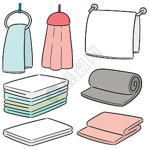 折叠衣架一套手巾素描草图架子插图卡通片温泉涂鸦毛巾厨房纺织品插画