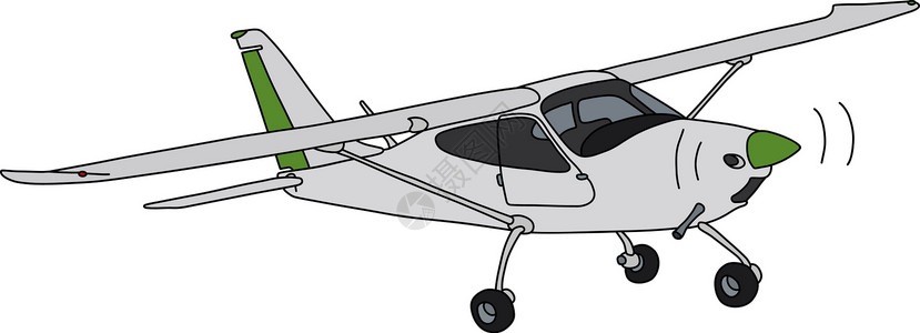 白色小飞机小螺旋桨计划飞行员白色卡通片运动引擎学习绿色空气车辆翅膀插画