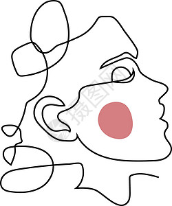 脸的轮廓线条艺术现代时尚风格的女孩面孔 抽象的女人脸一条线 它制作图案矢量铅笔轮廓极简女性女士魅力艺术品涂鸦曲线主义者插画