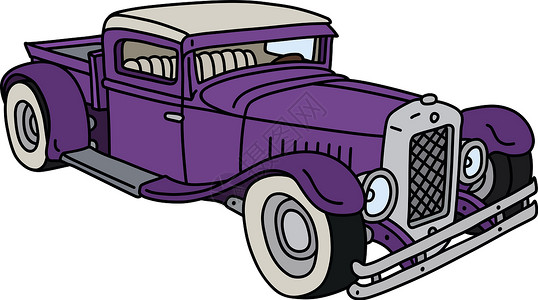 有趣的紫罗兰色 hotro老将车辆白色卡通片紫色合金发动机卡车奶油运动背景图片