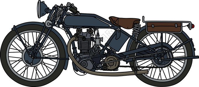 老式的深色摩托车背景图片