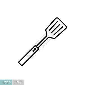厨房铲矢量图标 厨电烹饪食物刀具厨具餐厅金属工具插图炙烤家庭背景图片