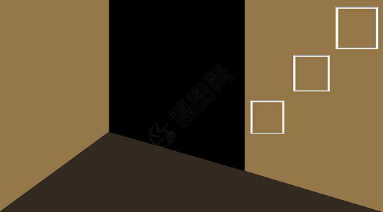 室内房间插图虚拟就像从最上面的角度绘制的 墙上有框架和门民众球形工作室建筑学黑与白蓝色展示建筑厨房渲染背景图片