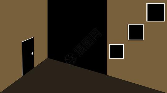 室内房间插图虚拟就像从最上面的角度绘制的 墙上有框架和门球形渲染厨房蓝色黑与白工作室全景建筑学建筑民众背景图片