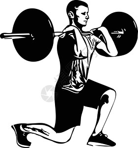 在健身房用杠铃进行举重锻炼男性哑铃健美男人竞技交叉腹肌重量健身运动员背景图片