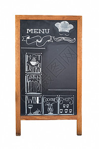 菜单绘画素材有木框架的餐馆菜单黑板和饮料单o背景