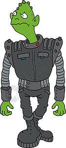 有趣的黑暗外星人卡通片小说绿色宇航员生物数字盔甲黑色星星飞行背景图片