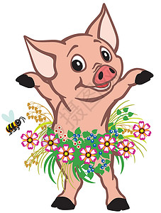生态猪猪宝宝插画