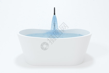 卡通浴缸与白色 background3d 渲染洗涤卫生间盆地温泉草图飞溅优雅卡通片住宅浴室背景图片