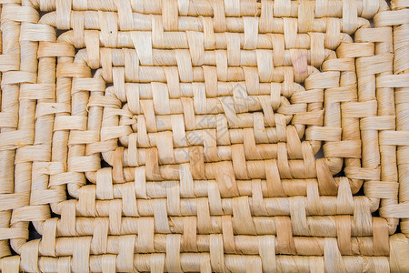 柳条餐垫背景编织风格棕色稻草纤维手工装饰厨房材料白色背景图片