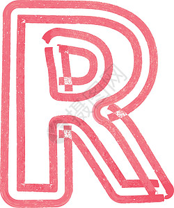 看画找字素材用 Red Marke 绘制的大写字母 R设计图片