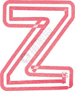 大写字母插图用 Red Marke 绘制的大写字母 Z设计图片
