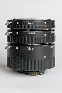宏扩展管管子白色相机宏观镜片毫米金属摄影背景图片