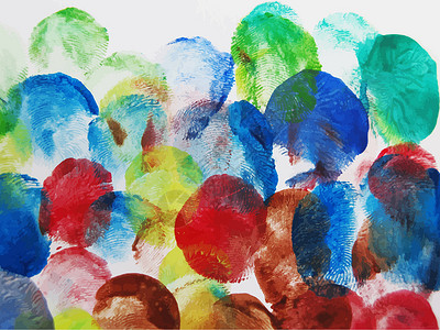 多彩抽象水彩画染料水彩海浪艺术颜料指纹教育工艺插图原色背景图片