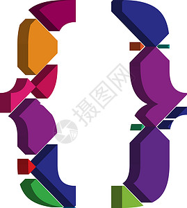 3d 字体符号标识艺术品牌剪贴簿正方形菱形积木插图标点符号同种型背景图片