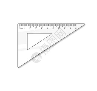 三角尺十厘米 矢量数学几何透明塑料学校和办公配件 厘米尺度 图形逼真它制作图案乐器白色工具几何学办公室数字教育插图三角形毫米背景图片