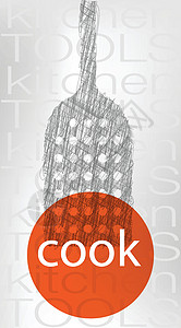 厨房工具绘画商品涂鸦菜单工作白色草图厨师塑料海报背景图片