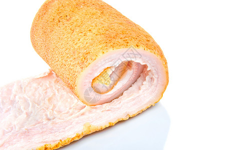 猪肚子是白种背景的作品皮肤牛扒饮食食物工作室摄影腹部营养厨房背景图片