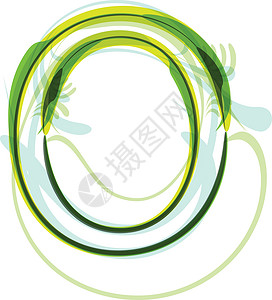 绿信生长案件缩写语法创造力叶子植物透明度环境字体插画