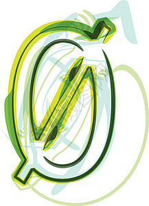 绿信字母插图字体缩写回收生态绿色植物生长透明度叶子背景图片