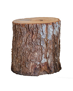 孤立的粗木头凳子或椅子 手工制造的手工艺家具工艺木板树干树桩材料圆形工匠木材雕刻棕色背景图片