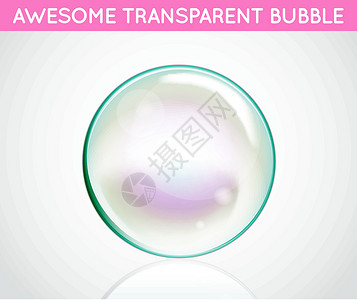 透明水泡气泡矢量彩虹水泡 透明隔离现实德科学海报装饰汽油液体反射插图标签大小洗澡插画