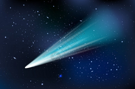 彗星尾巴光效使用的矢量宇宙学插图小行星辉光行星尾巴星际彗星邀请函星星流动极光插画