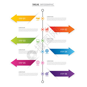 现代 6 步信息图表设计模板 矢量可用于 fo设计图片