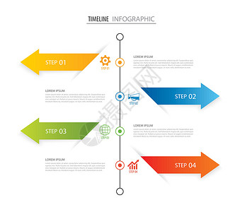 现代 4 步信息图表设计模板 矢量可用于 fo背景图片