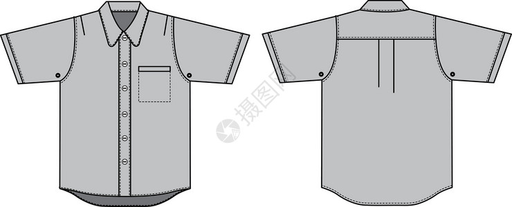 短袖休闲衬衫模板它制作图案材料身体小样商业载体棉布条纹绘画店铺服饰背景图片