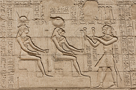 古代埃及寺庙墙上的比格文字雕刻写作景点法老吸引力旅游象形旅行游客历史石头背景图片